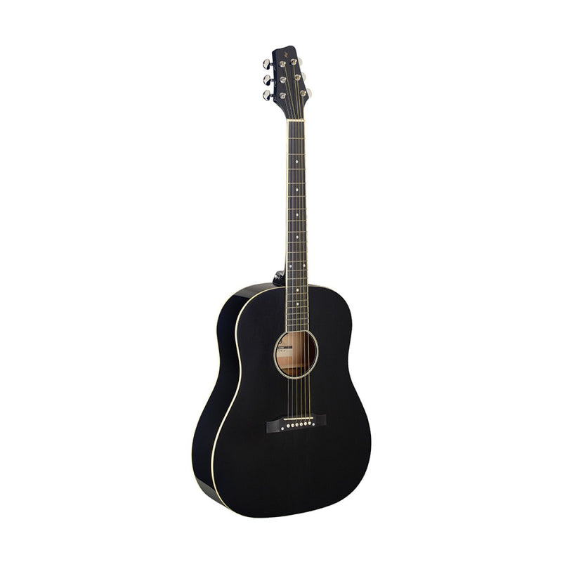 Stagg Left-Handed Slope Shoulder Dreadnought Guitar - Black - SA35 DS-BK LH