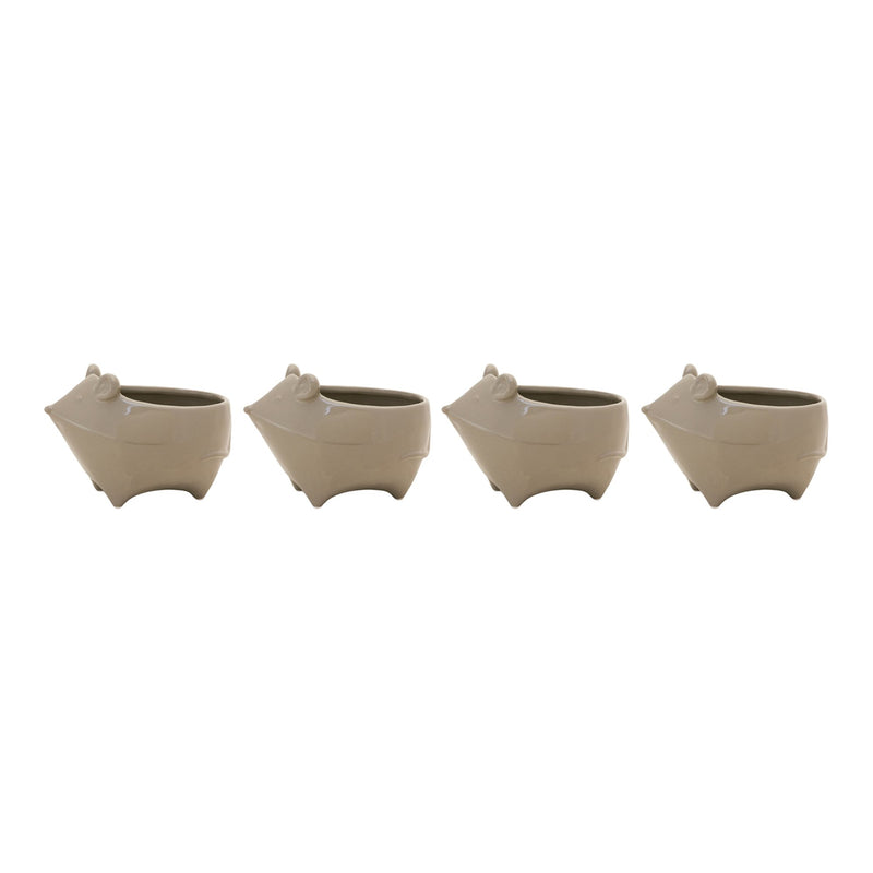 Ceramic Mouse Planter (Set of 4)