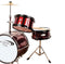 Percussion Plus Drums 3-Piece Junior Drum Set w/ Cymbal – Wine Red