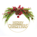 Merry Christmas Pine Half Wreath 21"D