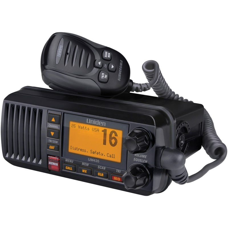 Uniden UM385BK 25-Watt Fixed-Mount Marine Radio with DSC (Black)