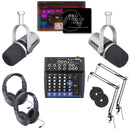 Ultimate Dual Podcast Bundle: Shure Mics, Pro Tools Intro & 8-CH Mixer - PROPOD4