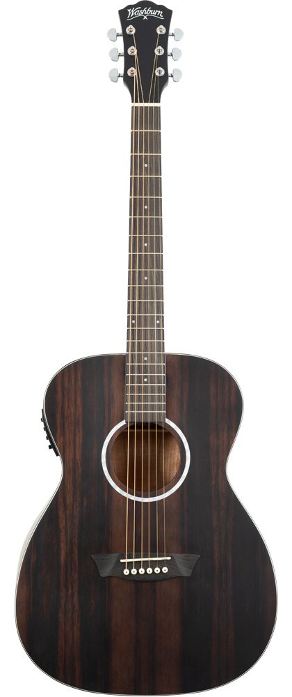 Washburn Deep Forest Folk Acoustic/Electric Guitar - Striped Ebony - DFEFE-U