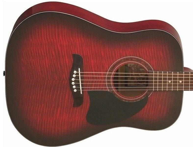 Oscar Schmidt OG2 Dreadnought Acoustic Guitar Flame Black Cherry - OG2FBC