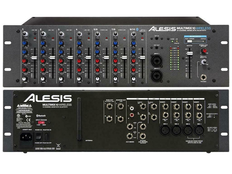 Alesis MultiMix 10 Wireless 10-Channel Mixer w/ Bluetooth & 3U Rackmount Design