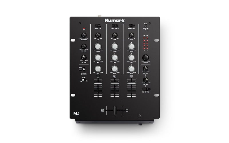 Numark M4 Black 3-Channel Scratch DJ Mixer with 3-Band EQ