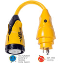 Marinco P30-504 EEL 50A-125/250V Female to 30A-125V Male Pigtail Adapter Yellow