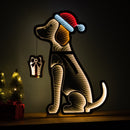 Santa Dog Infinity Light Display 31.25"H