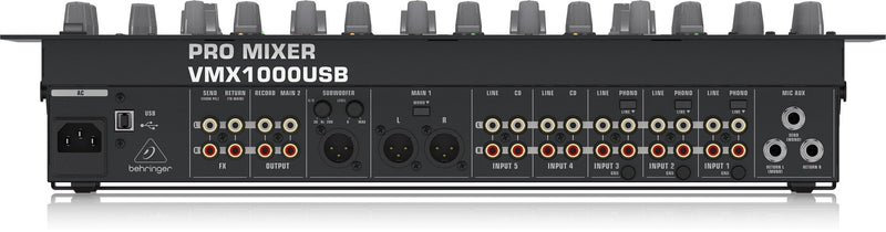 Behringer Pro 7-Channel Rack-Mount DJ Mixer w/ USB/Audio Interface - VMX1000USB