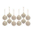 Beige Woven Sweater Design Ball Ornament (Set of 12)