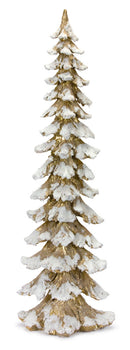 Gold Flocked Pine Tree 34.5"H