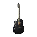 Stagg Left-Handed Cutaway Acoustic Electric Dreadnought Guitar - Black