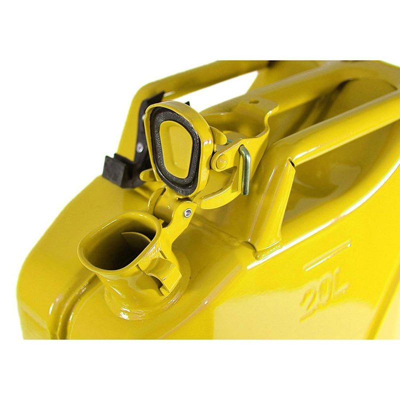 Wavian 20 Litre Steel Jerrycan and Spout System Yellow JC0020YVS