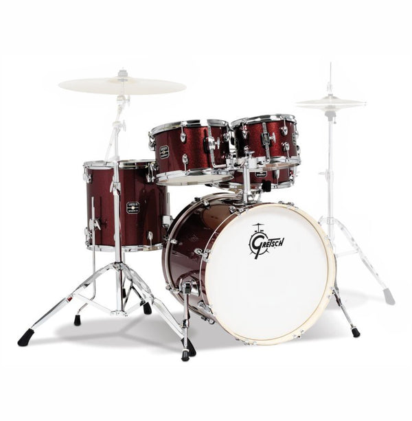 Gretsch Energy 5 Piece Set w/ 4 Piece Hardware (20/10/12/14/14SN) Ruby Sparkle