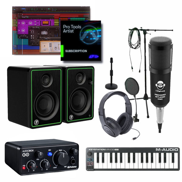 Home Recording Studio Bundle Set w/ Pro Tools Artist - AudioBox GO Mackie