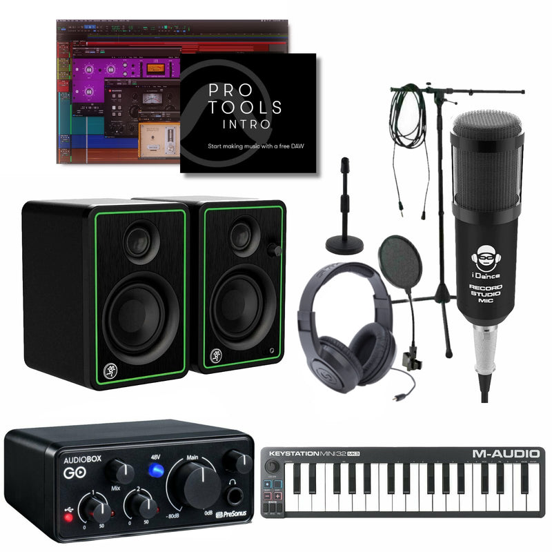 Home Recording Pro Tools Intro Bundle w/ AudioBox Go Mini 32 Mackie Software