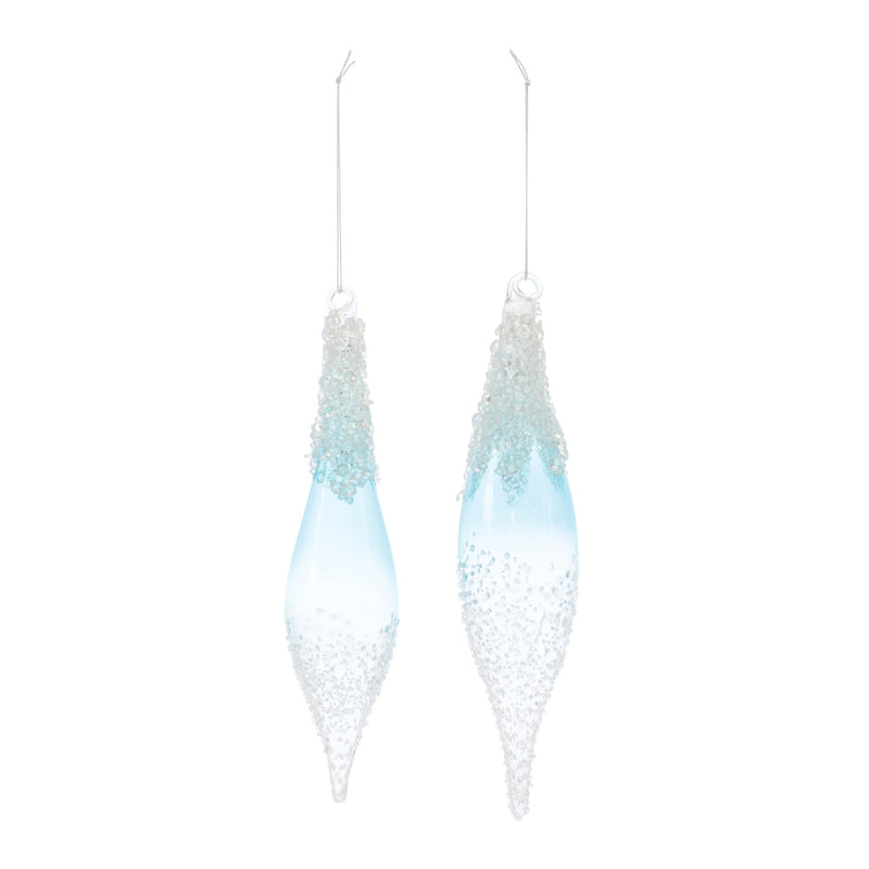 Beaded Glass Drop Ornament (Set of 12)