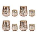 Rose Gold Glass Candle Holder (Set of 8)