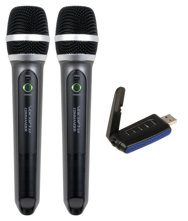 VocoPro 2-CH Digital UHF Wireless System w/ Handheld Microphones & USB Receiver