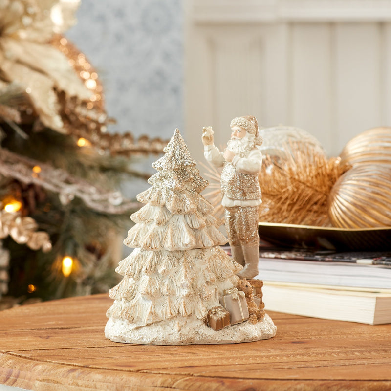 Santa with Spinning Christmas Tree (Set of 2)