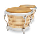 Latin Percussion 7-1/4" & 8-5/8" Bongos - Natural w/ Chrome Hardware - LP201AX-2