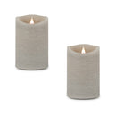 Grey Simplux LED Designer Wax Candle with Remote (Set of 2)