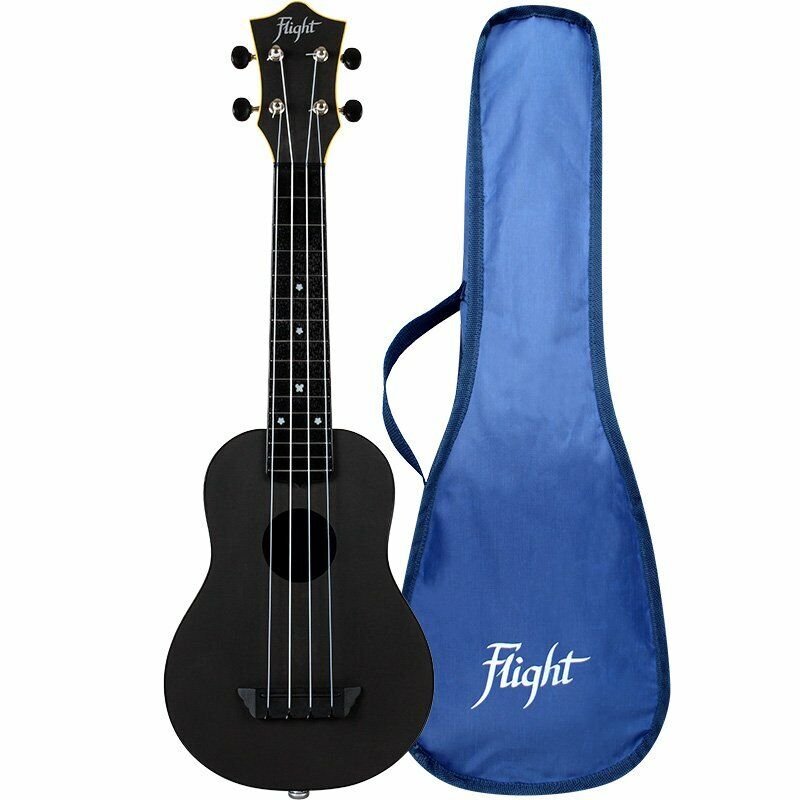 Flight Travel Electric Acoustic Soprano Ukulele - Gig Bag - Black - New Open Box