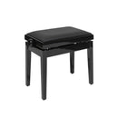 Stagg Hydraulic Piano Bench Black High Gloss w/ Velvet Top - PBH 390 BKP VBK