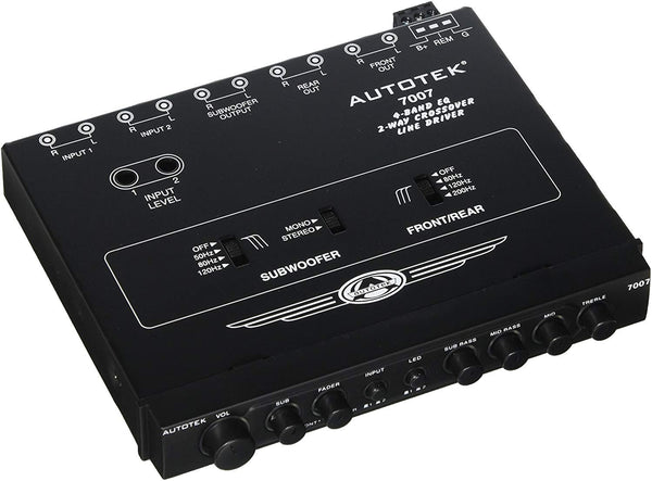 Autotek Under Dash 4 CH & 4 Band Car EQ/Crossover w/ Subwoofer Output - 7007