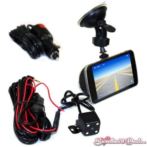 DeeJay LED TBHCG2719 4-in-1 Car Dash Cam Dashboard 4" Monitor + 2 Cameras