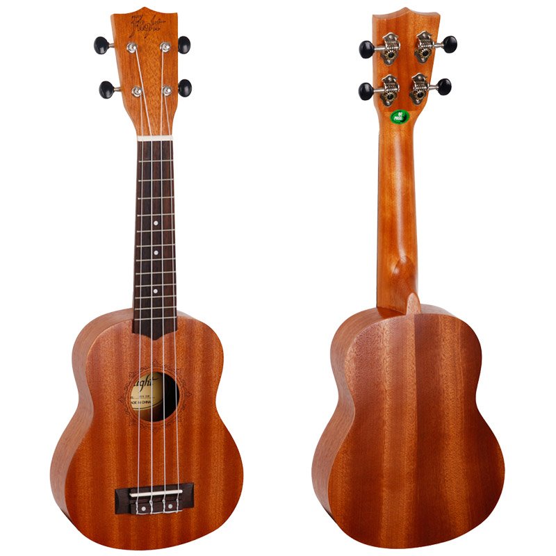 Flight Soprano Acoustic Ukulele w/ Gig Bag - Engraved African Sapele - NUS310