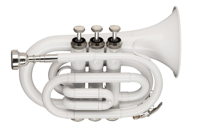 Stagg Bb Pocket Trumpet with Brass Body - White - WS-TR249S