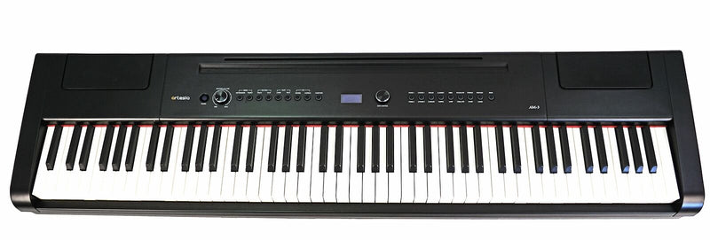 Artesia AM-3 88-Key Weighted Hammer Action Digital Piano Keyboard Bundle