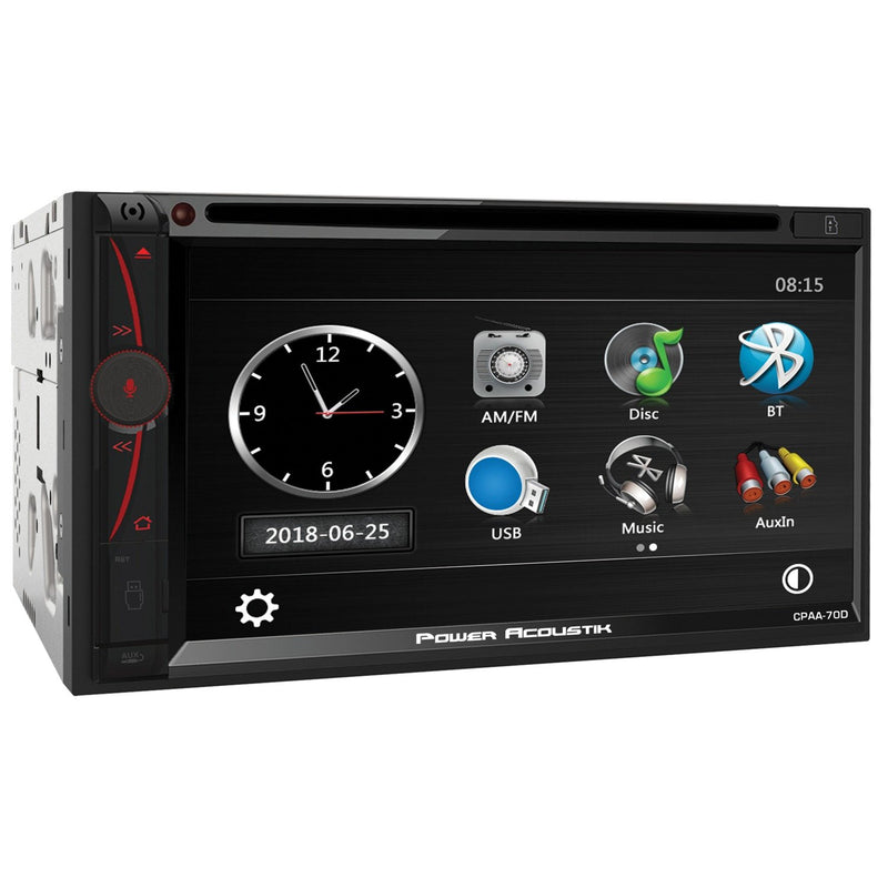 Power Acoustik CPAA-70D 7-In. Double-DIN DVD Receiver w/ Bluetooth