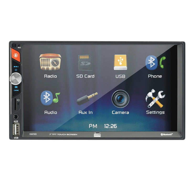 Dual DM720 7-Inch Double-DIN In-Dash Mechless Receiver with Bluetooth