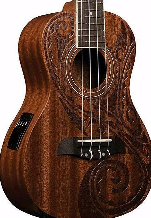 Oscar Schmidt OU2ETAT Concert Mahogany Tattoo Acoustic/Electric Ukulele