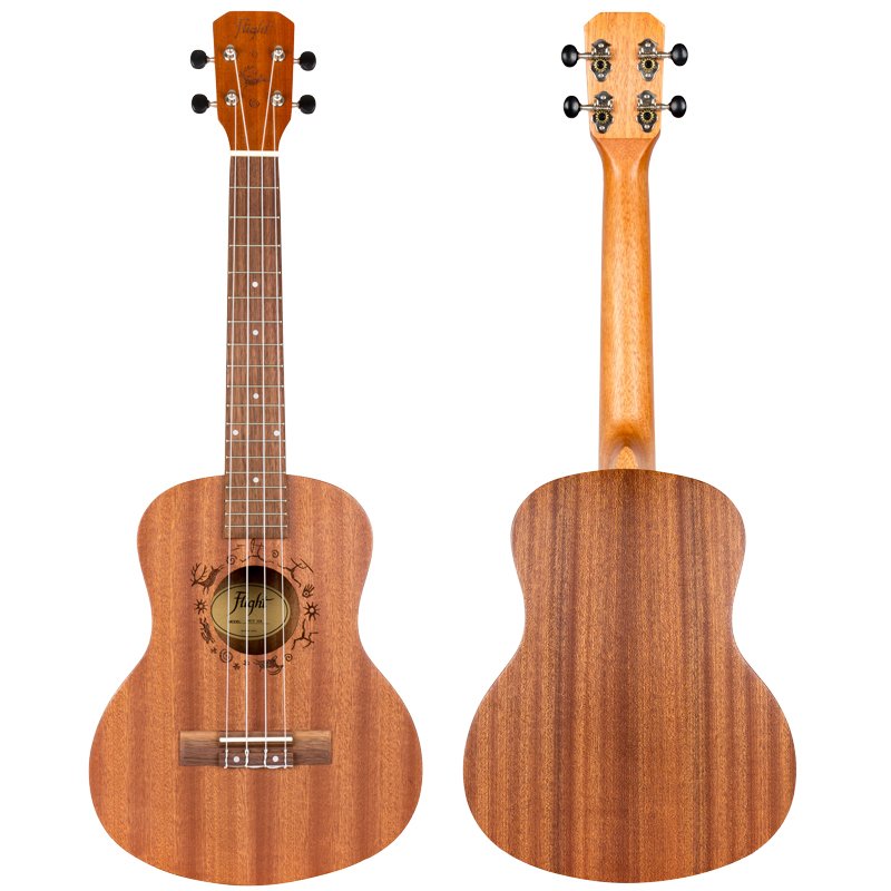 Flight Tenor Acoustic Ukulele w/ Gig Bag - Engraved African Sapele - NUT310