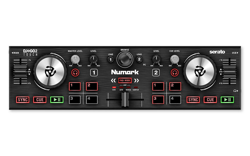 Numark Compact 2 Deck USB DJ Controller For Serato DJ - DJ2GO2 Touch