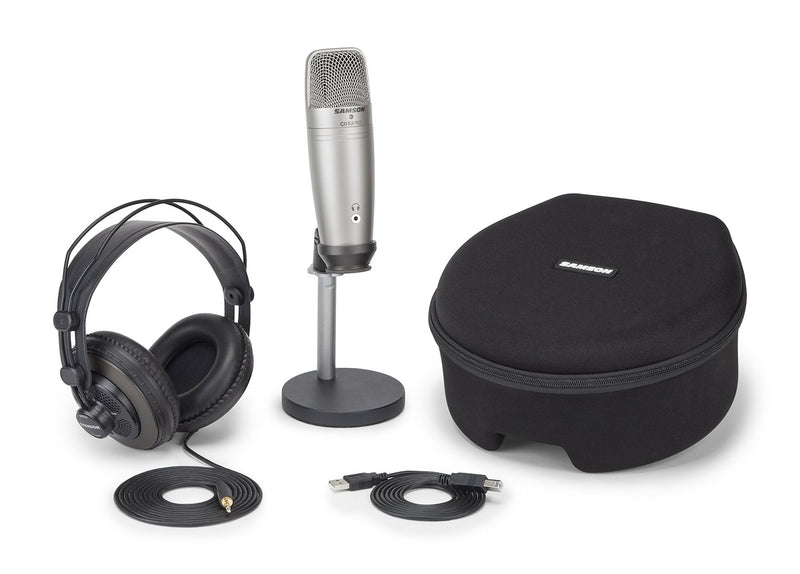 Samson C01U Pro Podcasting Pack w/ USB Studio Microphone & Headphones