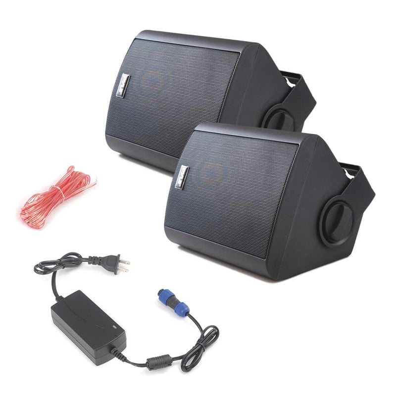 Pyle 5.25" Indoor/Outdoor Wall-Mount Bluetooth® Speaker System (Black) Pair