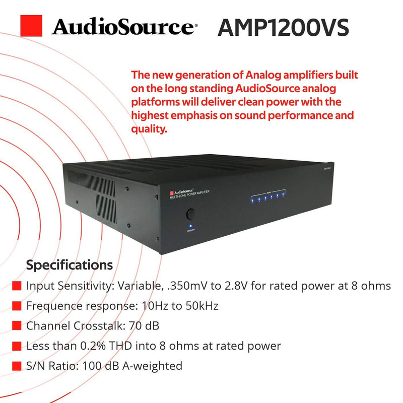 AudioSource AMP1200VS AMP Series 12-Channel Stereo Power Amplifier