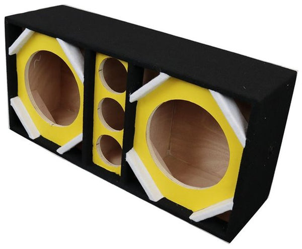 Deejay LED Yellow Chuchera Speaker Enclosure for 2 10" Woofers & Three Tweeters