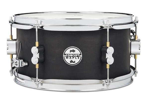 PDP Concept Series 6x12 Black Wax Maple Snare Drum - Satin Black - PDSN0612BWCR