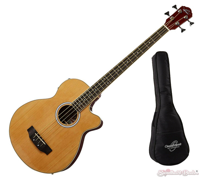 Oscar Schmidt OB100N Acoustic-Electric Bass with Gig Bag - Natural