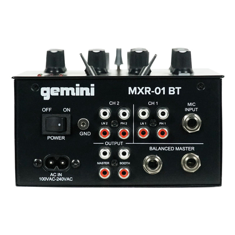 Gemini 2-Channel Professional DJ Mixer with Bluetooth Input - MXR-01BT