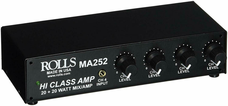 Rolls MA252 Stereo 20 Watts/ch Class D 4 Channel Mixer Amplifier