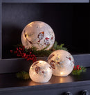 LED Frosted Pinecone and Berry Branch Orb (Set of 3)