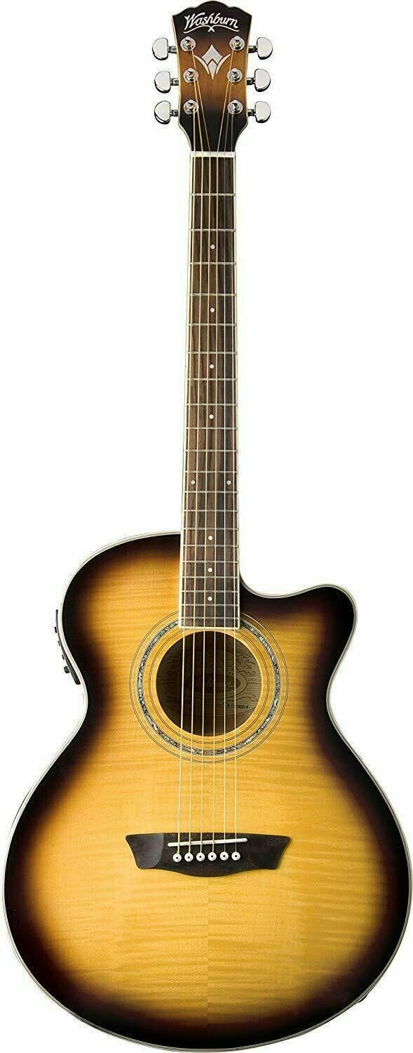 Washburn EA15ATB Festival Series Acoustic Electric Guitar - Tobacco Sunburst