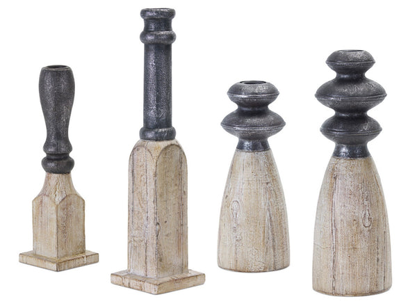 Contemporary Assorted Candle Holder Sticks (Set of 4)