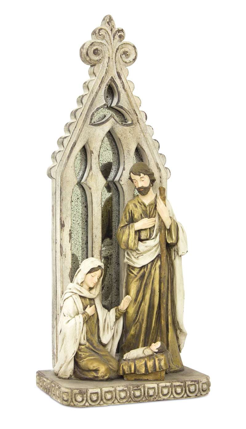 Holy Family Nativity Arch with Gold Accents 19.25"H